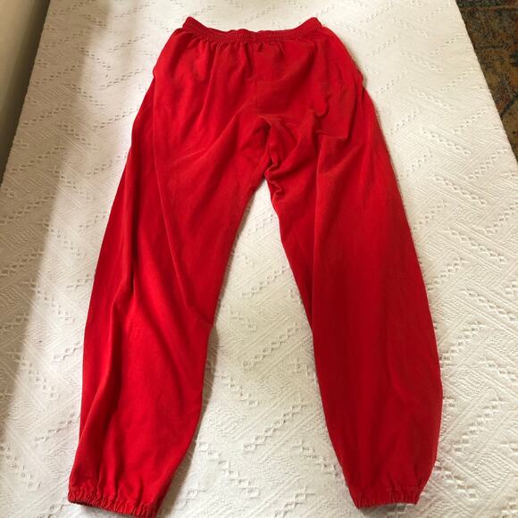VTG 90s Russel Athletics Sweatpants M Red Lightweight 100% Cotton Pockets USA - Picture 2 of 10